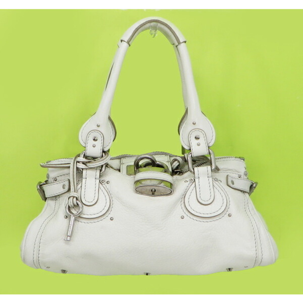 Chloé Paddington Medium Hand Bag White Chloe White Leather Paddington Medium Satchel Bag | Yoogi's Closet